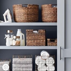 Target Threshold Handcrafted Seagrass  Woven Decorative Storage Basket Crate Bin